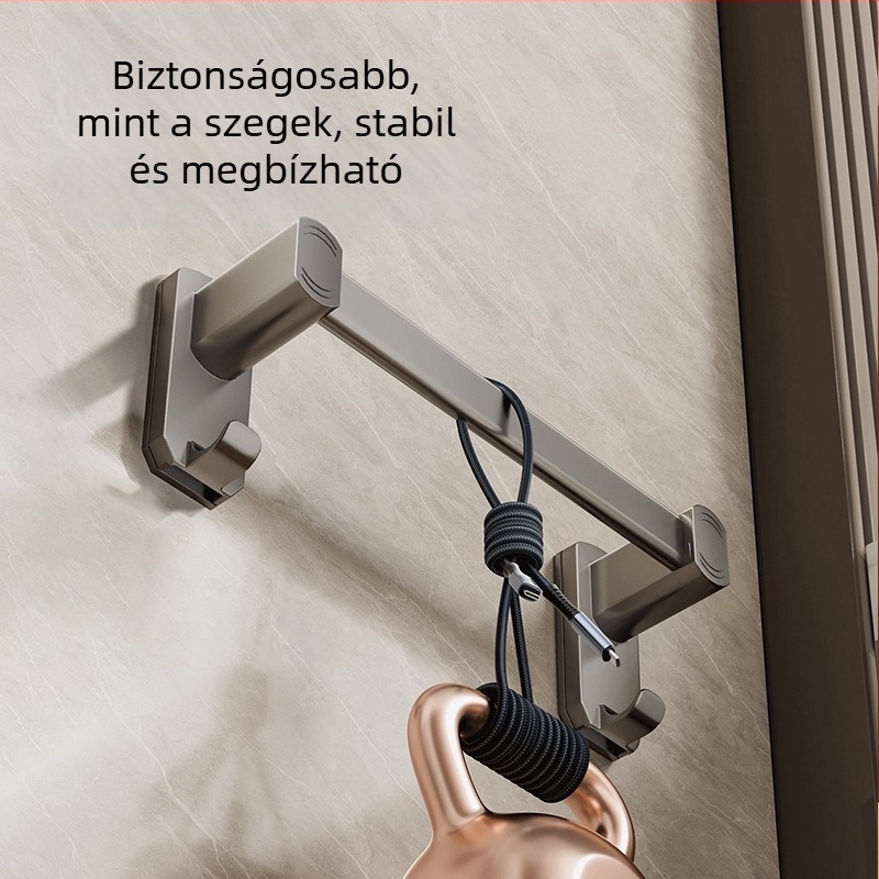 Fali cipő-/papucs tároló, fúrás nélkül, szívó rögzítés, vízelvezető tálca, szénacél + ABS, 1 réteg, fürdőszoba