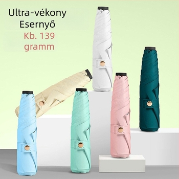 Ultra könnyű háromrészes esernyő 190T anyagú szövet, 6 bordás rost, alumínium tengely, műanyag nyél, kézi nyitás-zárás, logó testreszabás