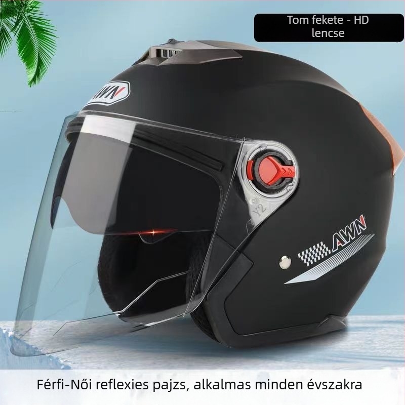 AWN 3/4 sisak dupla látómezővel, ABS alapanyagból, 3C tanúsítvány, egész évszakos használatra, elektromos járművekhez és ingázáshoz