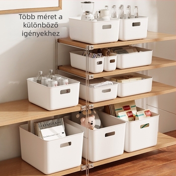 Asztali tároló doboz – Műanyag, Modern Minimalista Stílus, Logóval Testreszabható, 100% Új Anyag