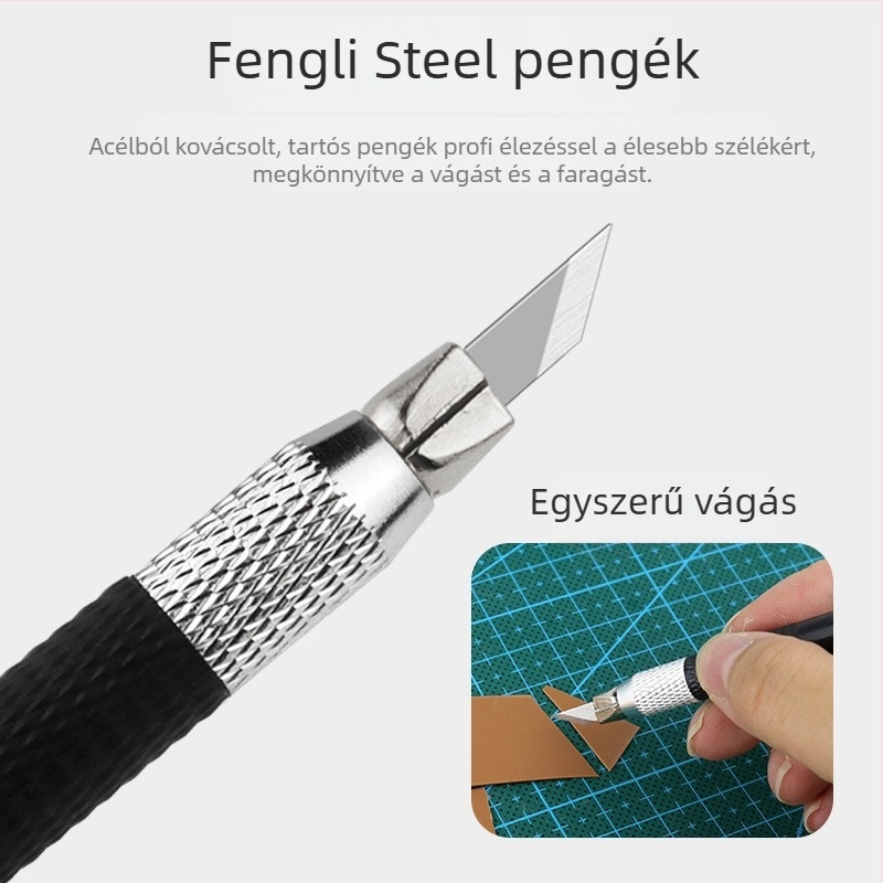 Joist DIY gravírozó és vágó készlet: gumipecsét, papírvágó kés, gravírozó kés, fóliavágó kés, művészeti kés