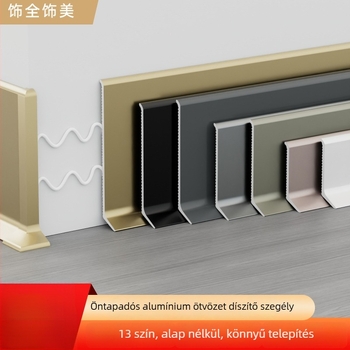 Öntapadós alumínium ötvözetű díszléc – fúrás nélküli szerelés, ragasztással, sík, modern minimalist stílus