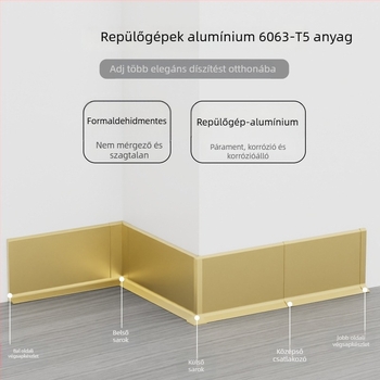 Öntapadós alumínium ötvözetű díszléc – fúrás nélküli szerelés, ragasztással, sík, modern minimalist stílus