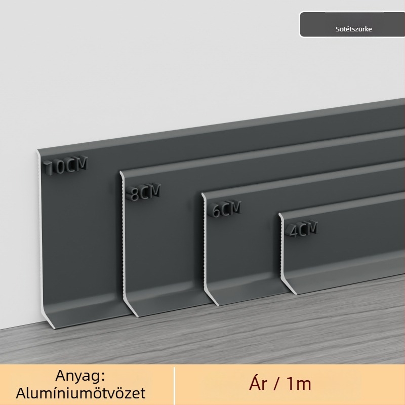 Öntapadós alumínium ötvözetű díszléc – fúrás nélküli szerelés, ragasztással, sík, modern minimalist stílus