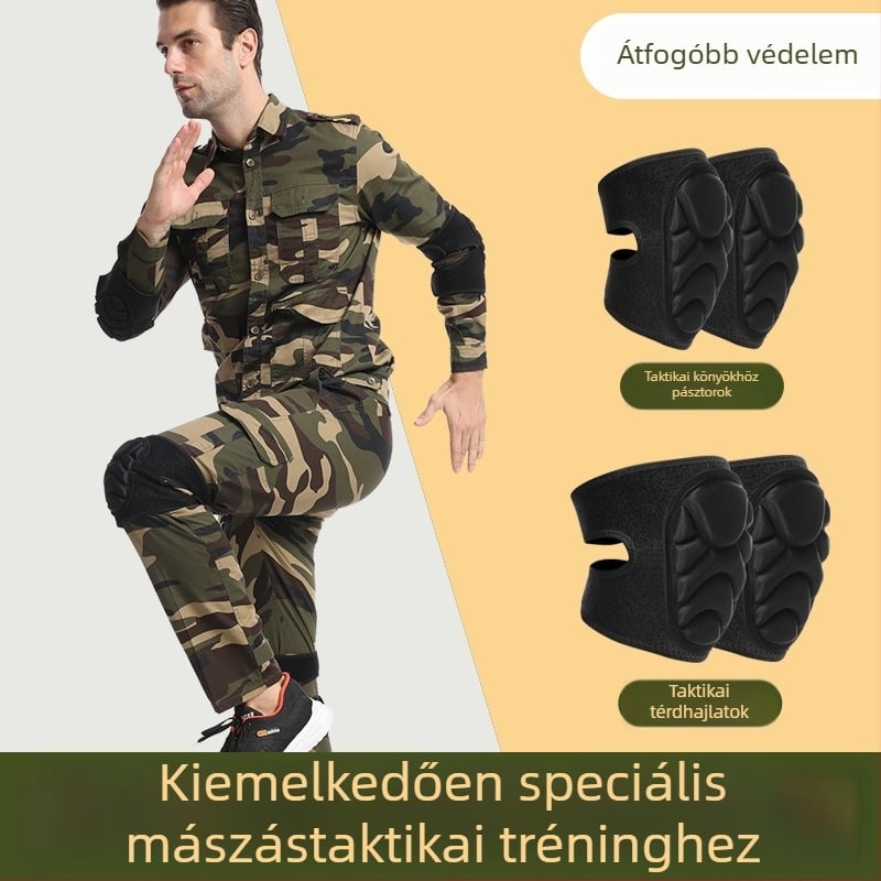 Térd- és könyökvédő vastagított szivaccsal sporthoz