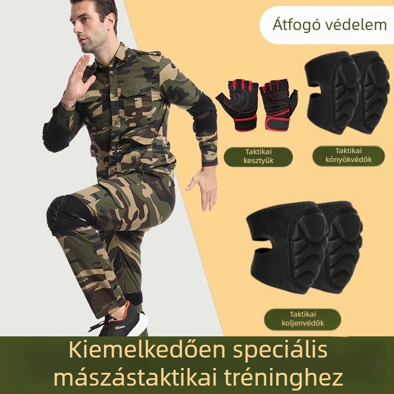 Térd- és könyökvédő vastagított szivaccsal sporthoz