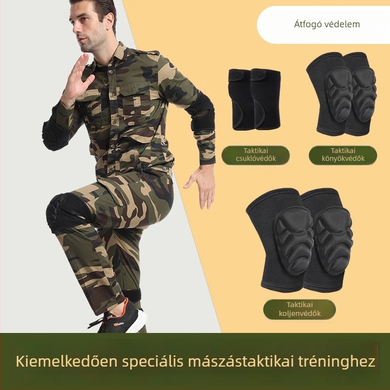 Térd- és könyökvédő vastagított szivaccsal sporthoz