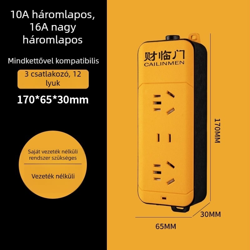 Védőfedéllel ellátott többaljú elosztó, nagy teljesítmény, nemzeti szabvány, 10A, 220–240V, 2500W, CCC tanúsítvány