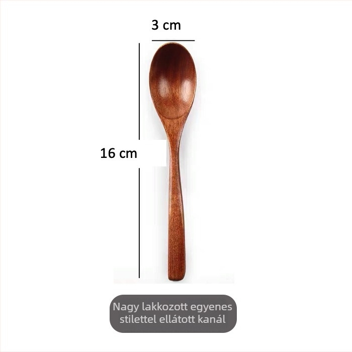 Hosszú nyelű fa főzőkanál, élelmiszer-minőségű fa, lakkozás nélküli, hőálló