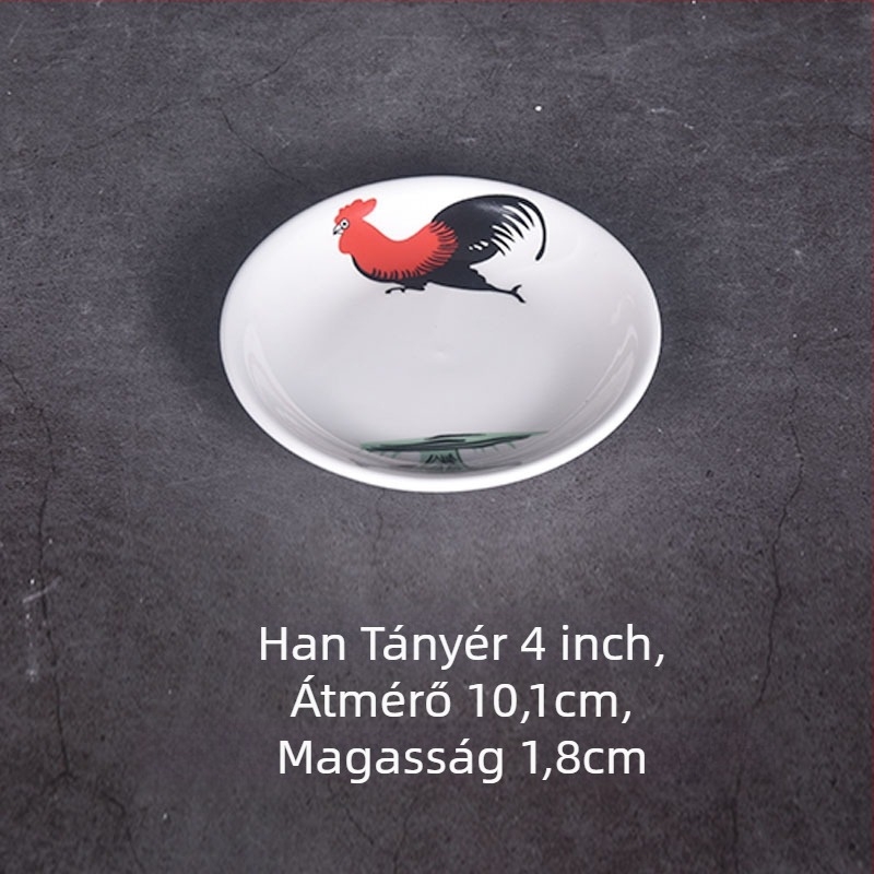 Hosszú nyeletű kerámia leveskanál, Bone China, modern minimalista stílus, virágos minta