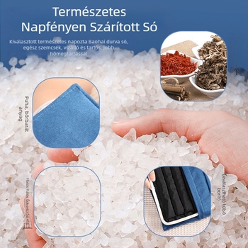 Elektronikus tengeri só melegítő zacskó otthoni használatra, 40–70°C, 100W, 220V, 2,2 kg, 1–12 fokozat, derék/ váll/ térd védelem