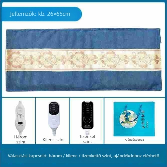 Elektronikus tengeri só melegítő zacskó otthoni használatra, 40–70°C, 100W, 220V, 2,2 kg, 1–12 fokozat, derék/ váll/ térd védelem