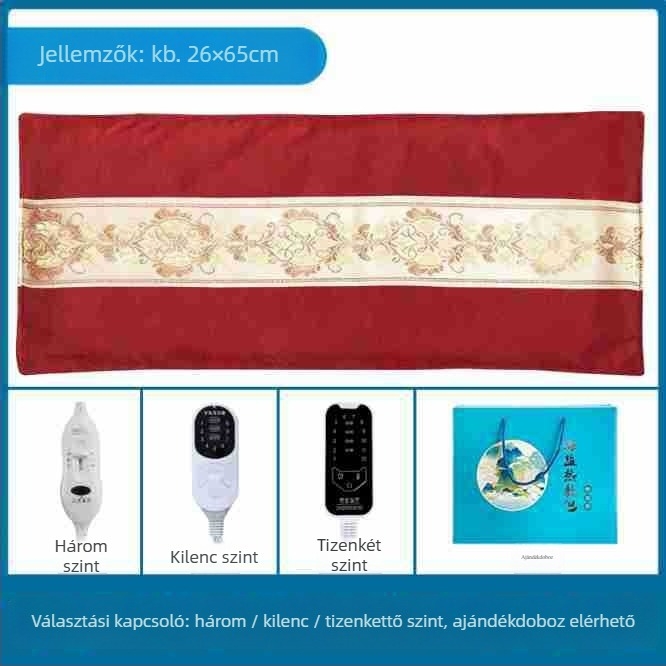 Elektronikus tengeri só melegítő zacskó otthoni használatra, 40–70°C, 100W, 220V, 2,2 kg, 1–12 fokozat, derék/ váll/ térd védelem