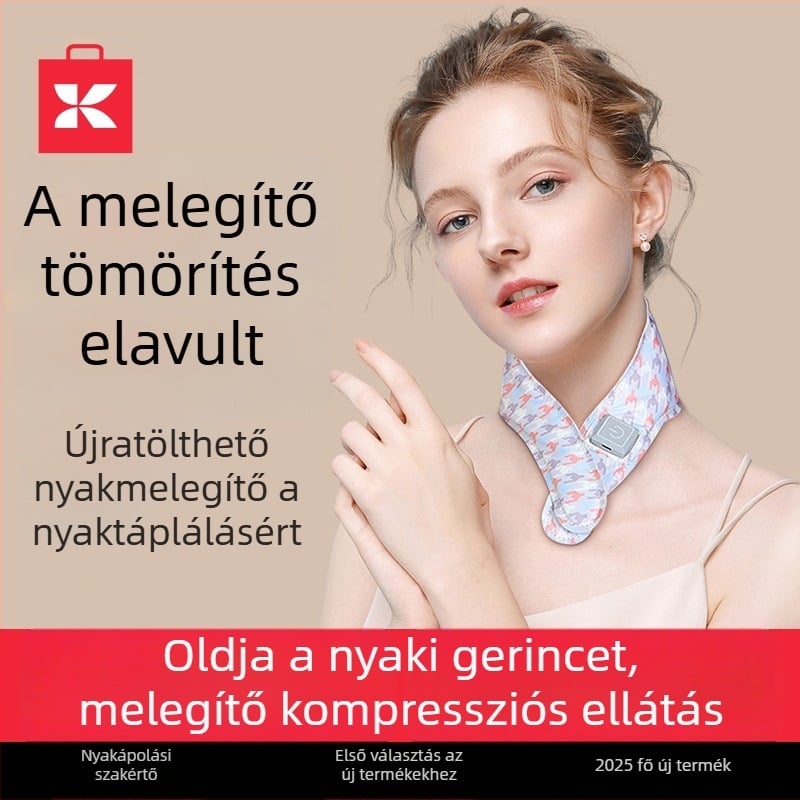 Grafén melegítő nyakmelegítő vállvédővel, intelligens hőmérséklet-szabályozás, 5V, 35–55°C