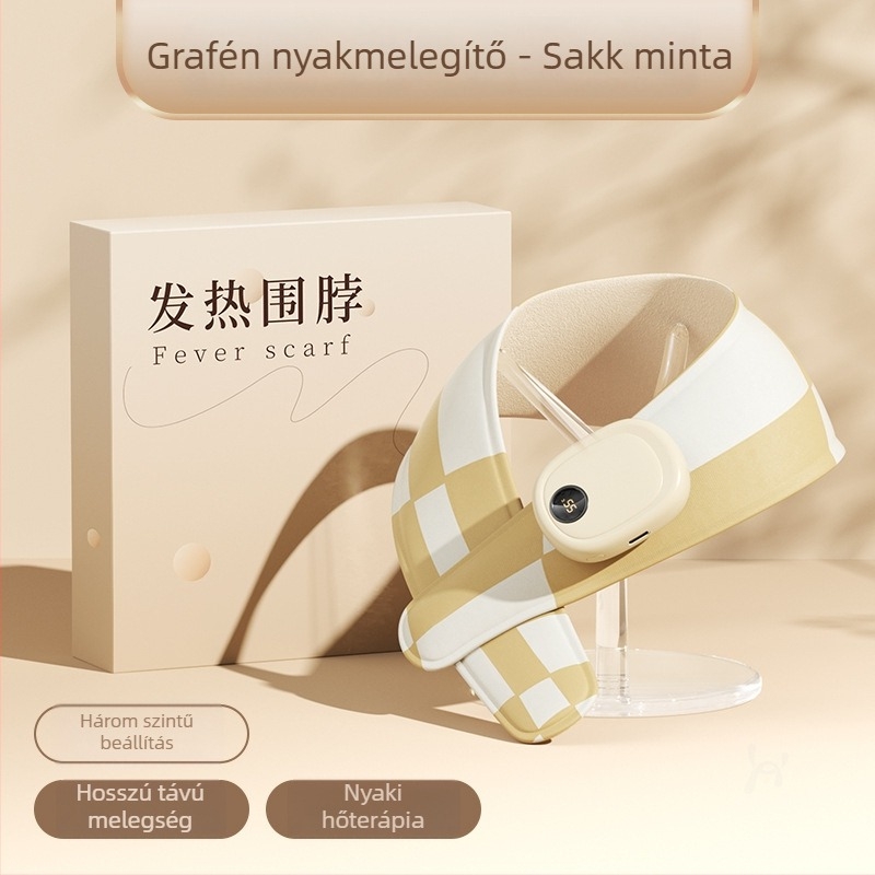 Grafén melegítő nyakmelegítő vállvédővel, intelligens hőmérséklet-szabályozás, 5V, 35–55°C