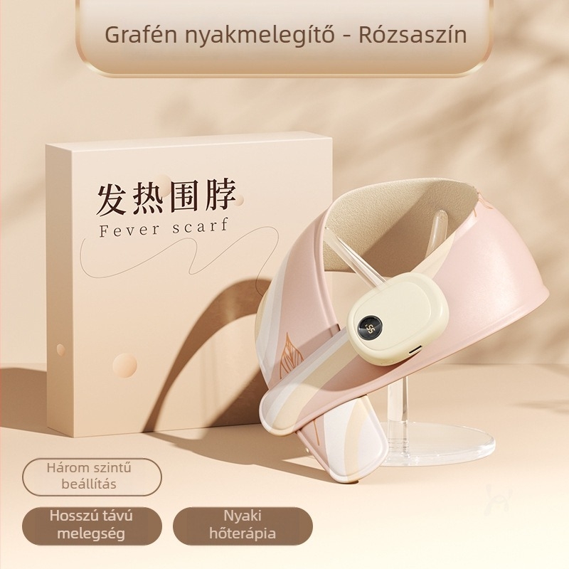Grafén melegítő nyakmelegítő vállvédővel, intelligens hőmérséklet-szabályozás, 5V, 35–55°C