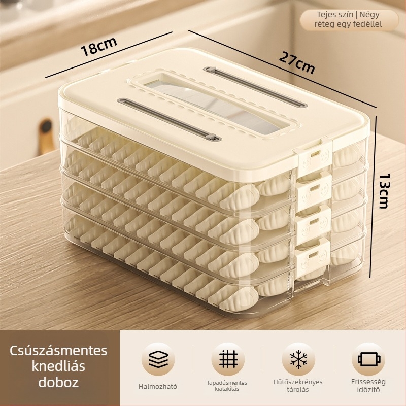 Arnoldin műanyag dumpling tároló doboz – zárható, hordozható, egyszerű és modern kialakítás