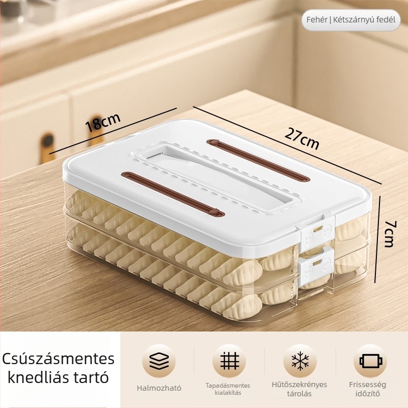 Arnoldin műanyag dumpling tároló doboz – zárható, hordozható, egyszerű és modern kialakítás