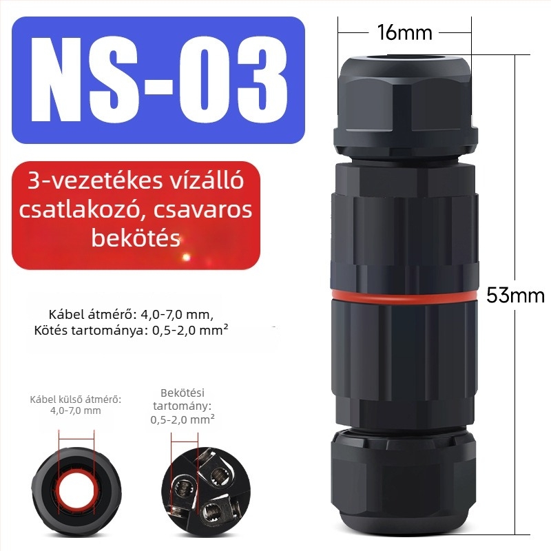 Mini vízálló csatlakozó kültéri használatra, pass-through hegesztés nélkül — Cow Hours