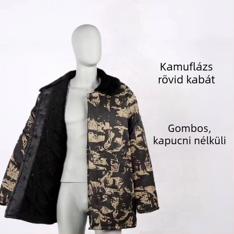 MWY Téli Kamuflázs Uniszex Kabát, fleece bélés, meleg, szélálló, kopásálló, anyaga: kémiai rost