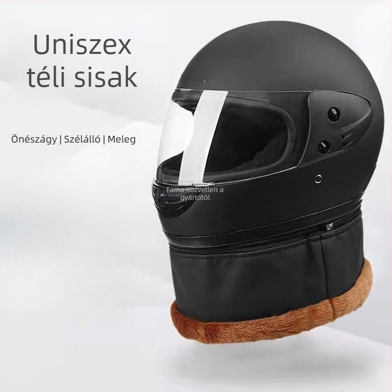 Elektromos kerékpár sisak nőknek és férfiaknak, teljes arcú sisak, téli használatra, ABS anyag