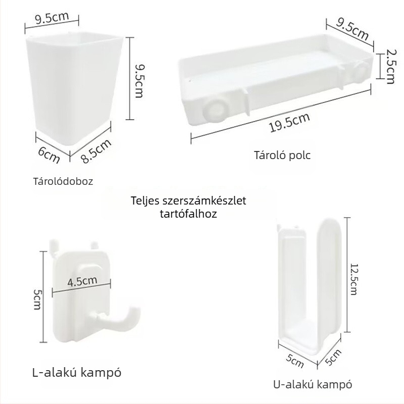 Manfield Pegboard kör alakú lyukakkal – Sokoldalú asztali tároló univerzális akasztókkal, egy szintű