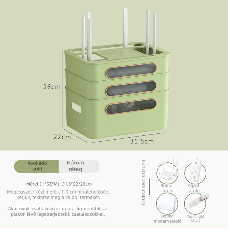 Műanyag router- és set-top box tároló — egyszerű és modern kialakítás, kábelkezelés a nappaliban, 2024-es modell