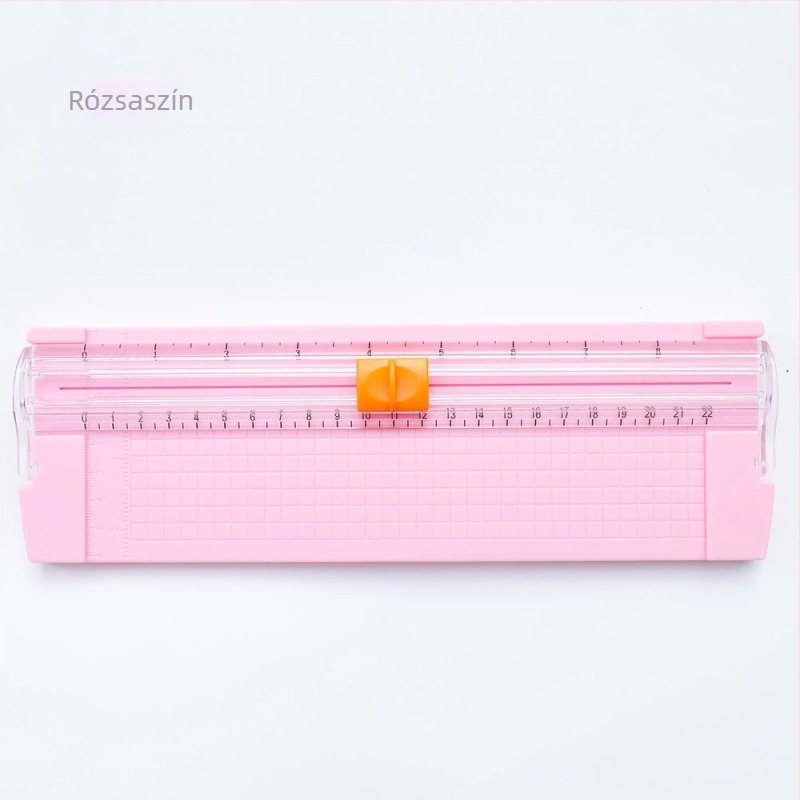 Kétirányú hordozható műanyag papírvágó, modell 857, mini vágó és vonalzó