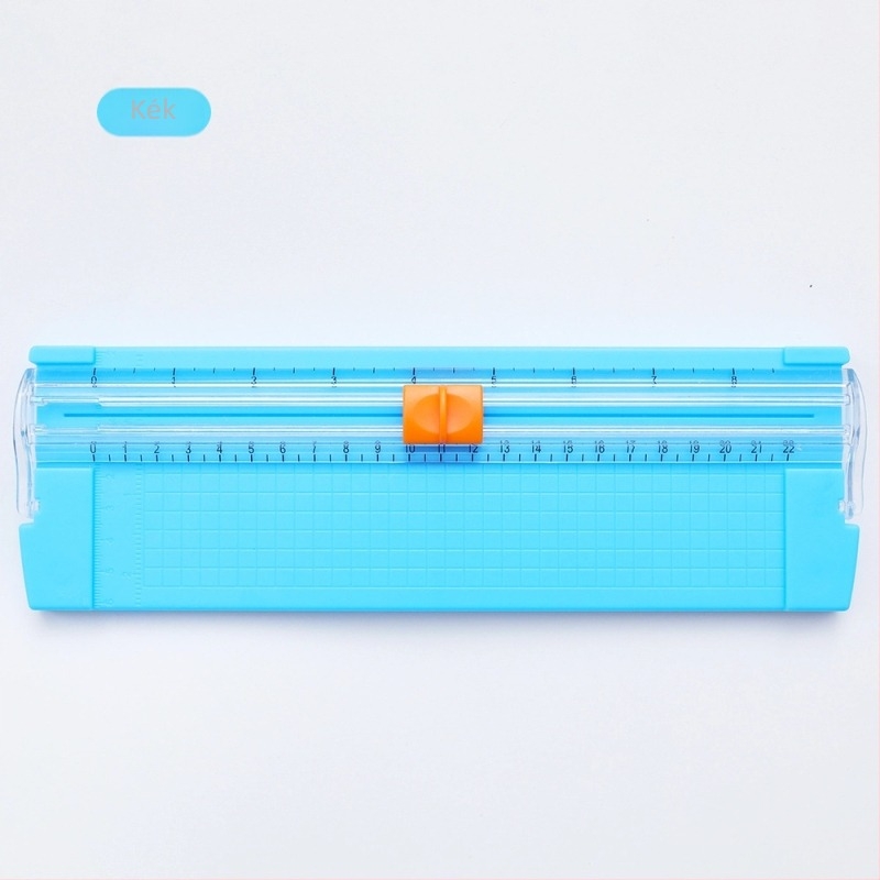 Kétirányú hordozható műanyag papírvágó, modell 857, mini vágó és vonalzó