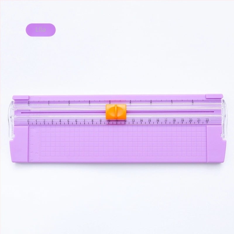 Kétirányú hordozható műanyag papírvágó, modell 857, mini vágó és vonalzó