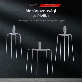 Acél kertész villa fából készült nyelezéssel — modell DT-black welded steel fork; súly 0,75 kg; test: acél; nyél: fa