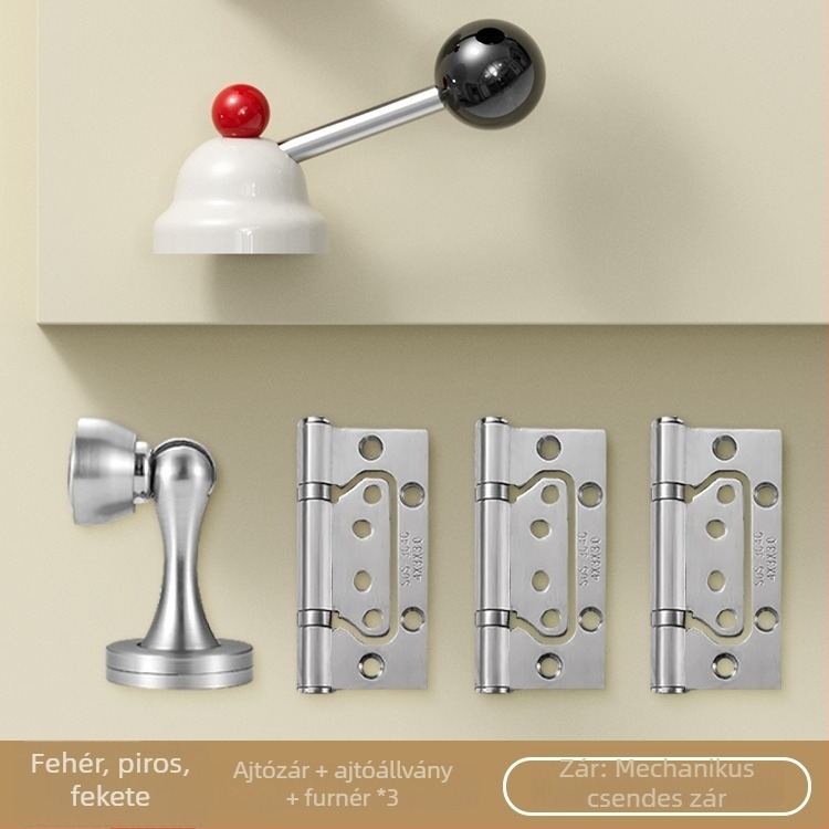 BAGB Ding Dong kilincs zár, cink ötvözet + 304 rozsdamentes acél, belső ajtókhoz, hálószobaajtókhoz, fa és üvegajtókhoz
