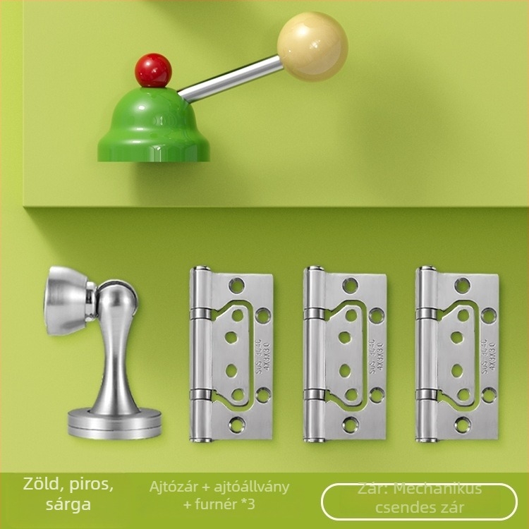 BAGB Ding Dong kilincs zár, cink ötvözet + 304 rozsdamentes acél, belső ajtókhoz, hálószobaajtókhoz, fa és üvegajtókhoz