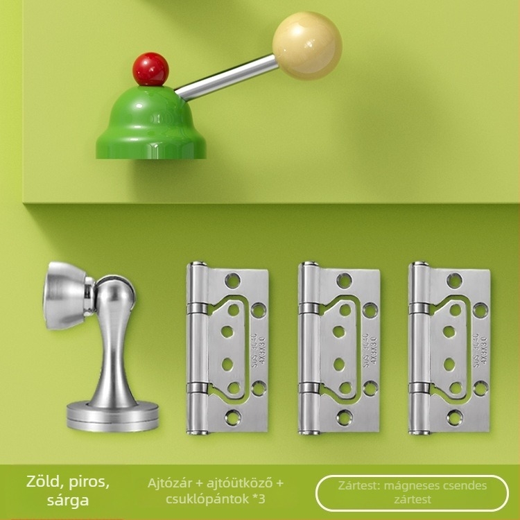 BAGB Ding Dong kilincs zár, cink ötvözet + 304 rozsdamentes acél, belső ajtókhoz, hálószobaajtókhoz, fa és üvegajtókhoz