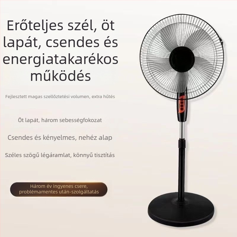 Álló ventilátor oszcilláló fejjel és távirányítóval (3 sebesség, időzítő 2–8 óra, modell M-40)