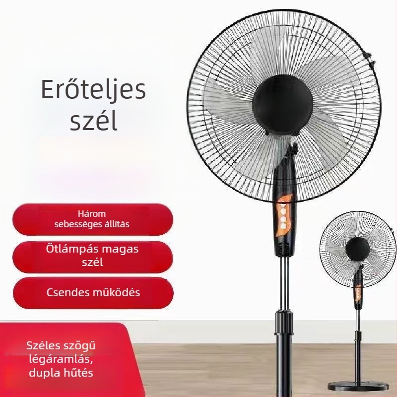 Álló ventilátor oszcilláló fejjel és távirányítóval (3 sebesség, időzítő 2–8 óra, modell M-40)