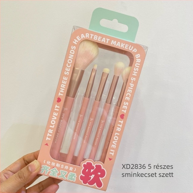 TTR hordozható sminkecsetkészlet – nylon sörtéjű, 1 részes készlet, többfunkciós eyeliner ecset és alapvető szem- és púder ecsetek