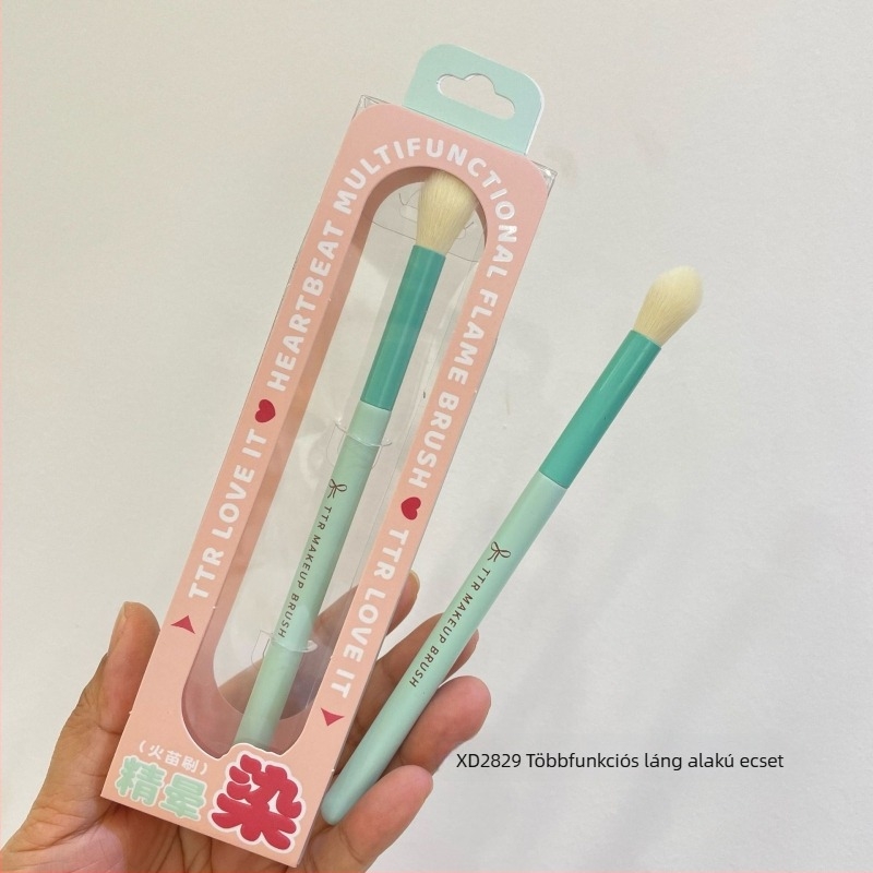 TTR hordozható sminkecsetkészlet – nylon sörtéjű, 1 részes készlet, többfunkciós eyeliner ecset és alapvető szem- és púder ecsetek