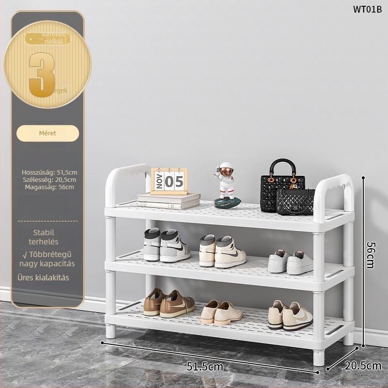 Lábbeliállvány, Többszintes, Műanyag, Előcsarnokhoz, Multifunkcionális