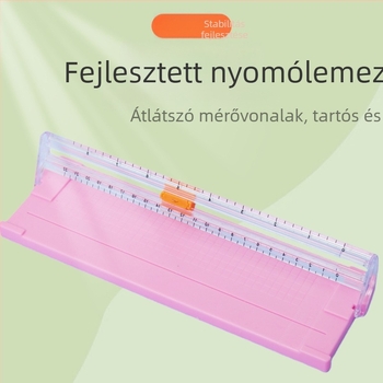 A5-ös műanyag papírvágó, hordozható, csúszó típus, modell 857, termékkód GYDZ03, késfej