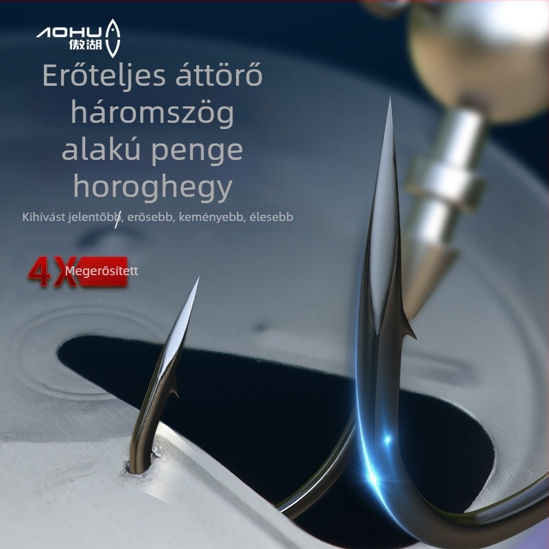 Aohu ólomfejű horog, jobb szögű, No. 1, 50 darabos csomag, tüskékkel