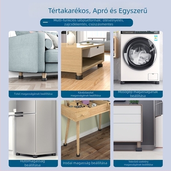 Mosógép és hűtő alátámasztó talp – csúszásmentes, állítható, szerelés nélkül; műanyag anyag