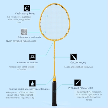 Deliangernet tollaslabda ütő, 2 darabos készlet, 95–100 g, egyenes ütés, amatőröknek és junioroknak