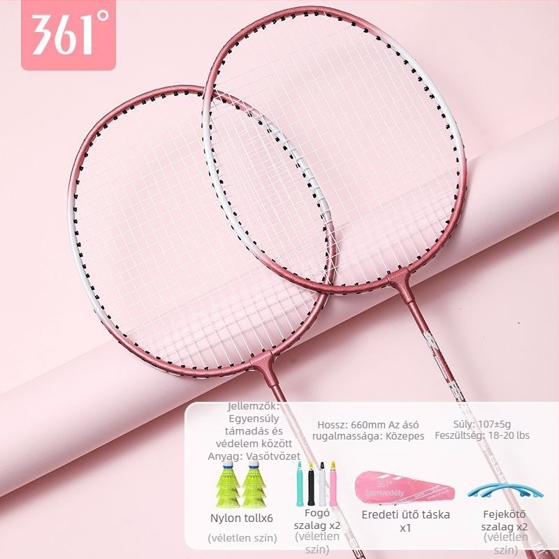 Badmintonütő 361°, keret vasötvözetből, tömeg 95–100 g, nyél G2, egyenes tengely