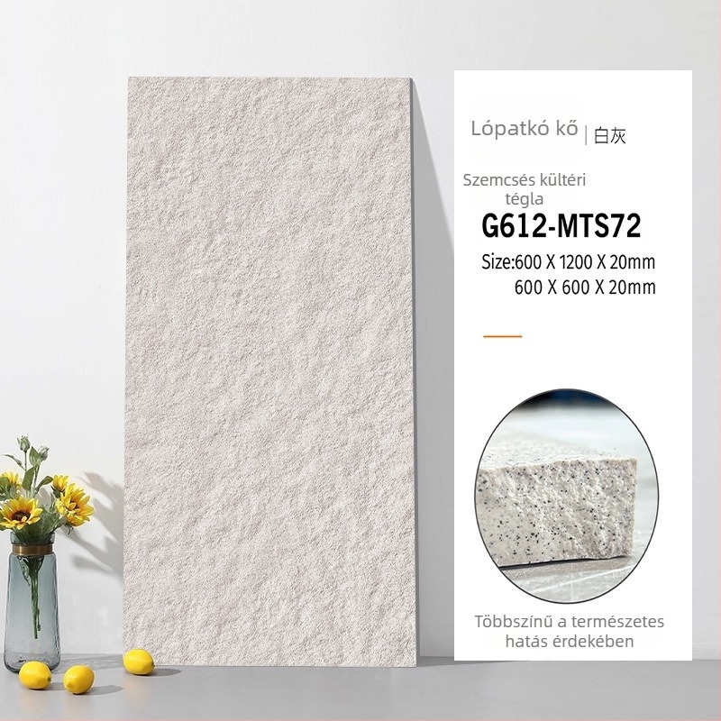 Teljes testű kvarc téglapadló, kőhatás, matt felület, csúszásmentes, kopásálló