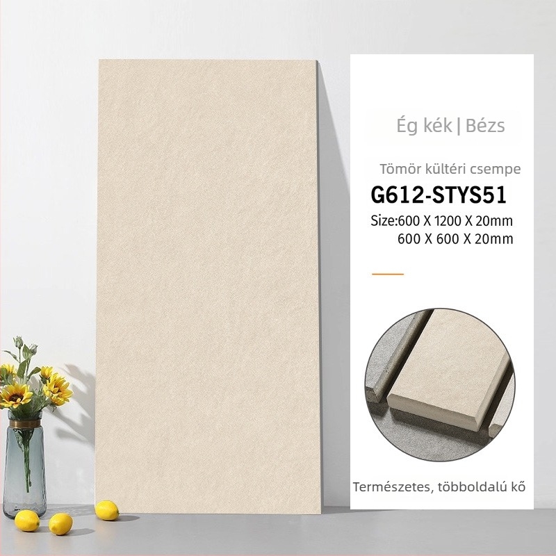Teljes testű kvarc téglapadló, kőhatás, matt felület, csúszásmentes, kopásálló