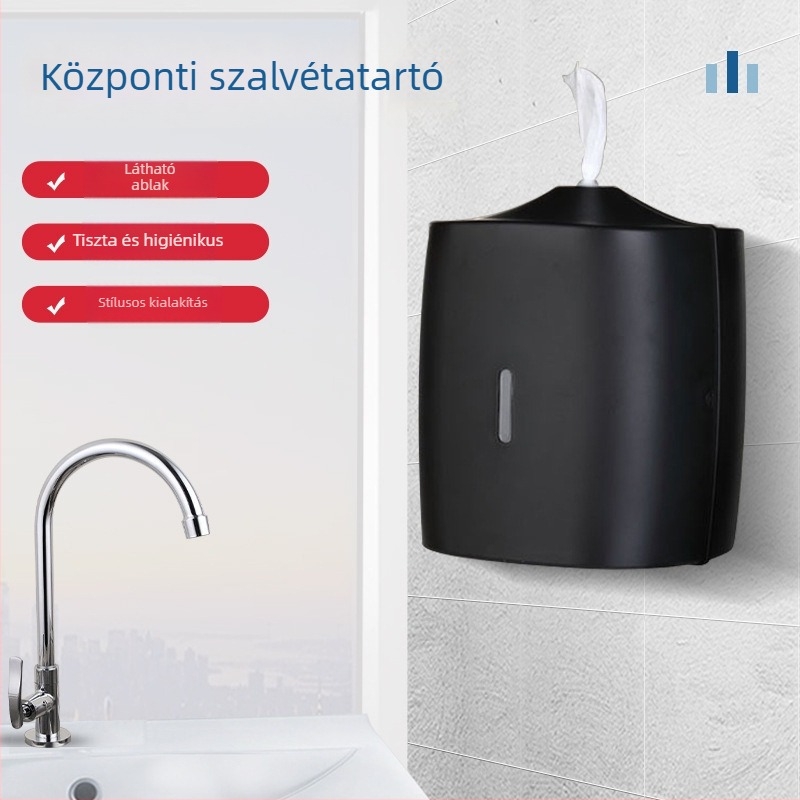 Műanyag falra szerelhető papírzsebkendő doboz, modell X-3372, fürdőszobába, 6 db