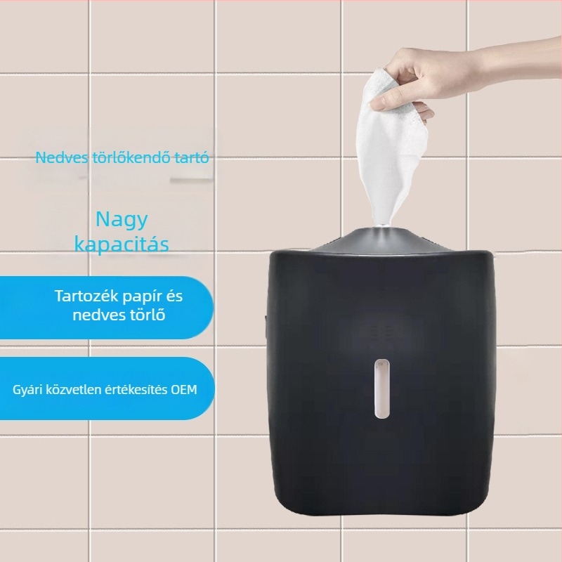 Műanyag falra szerelhető papírzsebkendő doboz, modell X-3372, fürdőszobába, 6 db