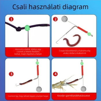 Dupla horoggal ellátott ólomfejű garnéla horgász rig, folyó menti garnéla és rák számára