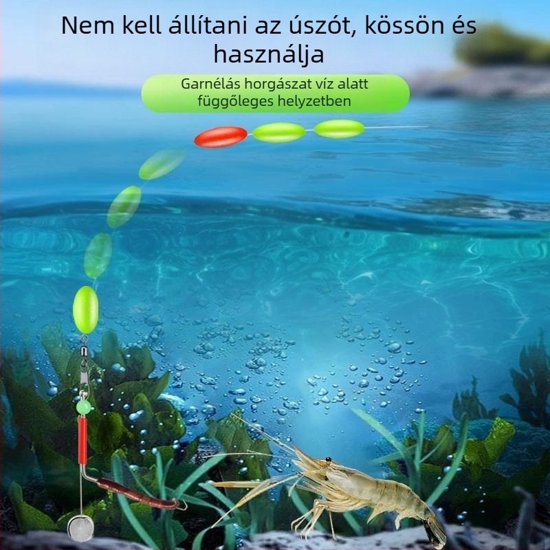Dupla horoggal ellátott ólomfejű garnéla horgász rig, folyó menti garnéla és rák számára